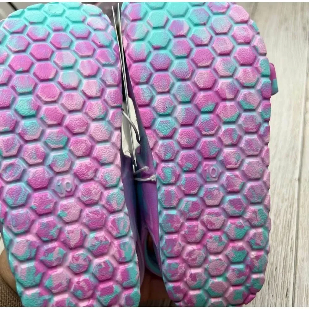 Little‎ Girls Sandals Size 10 Blue Purple Summer Buckle Shoes Waterproof